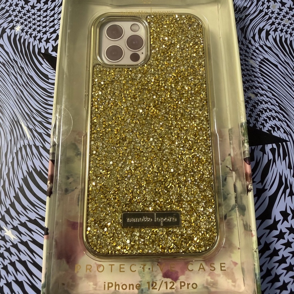 Nanette Lepore Gold Glitter iPhone 12/12 Pro Case